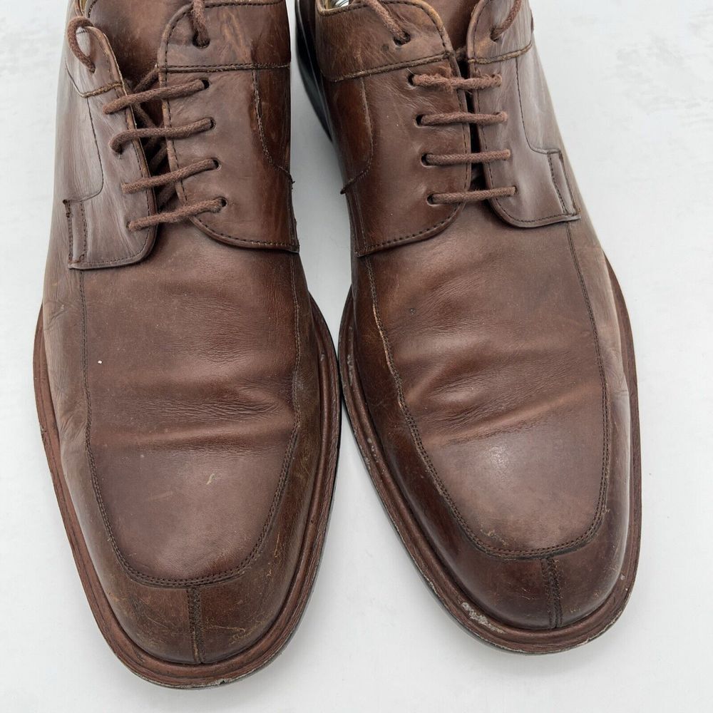 Mezlan Fiore Brown Leather Lace-Up Split Toe Apron Oxford Shoes Men's US 11 M - Picture 9 of 16